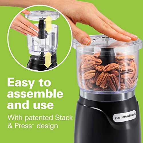 3-Cup Electric Mini Food Processor & Vegetable Chopper, 350W - Black