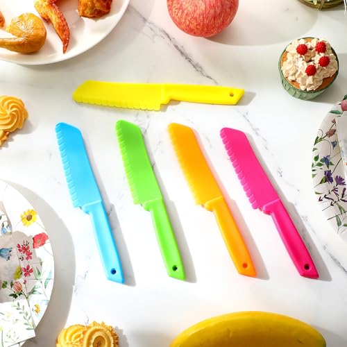 30-Piece Kids Safe Plastic Cooking Knife Set, Colorful Nylon Kitchen Knives