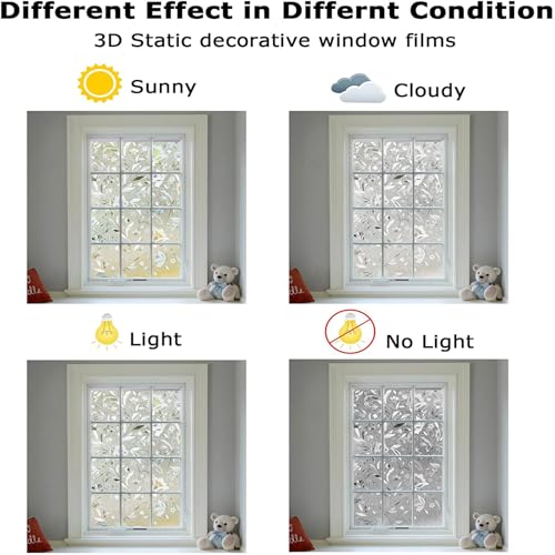 Privacy Window Film - Tulip Stained Glass Design, 17.5" x 78.7"