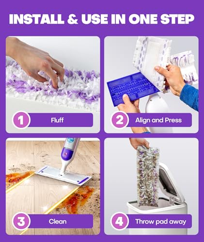 Disposable Power Mop Refill Pads - Multi-Surface Floor Cleaning (30 Count)