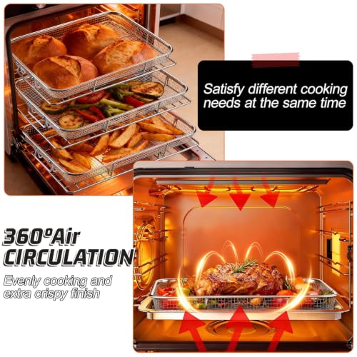 11.8 Inch Stainless Steel Air Fryer Basket Set for Oven - 3 Piece Rack
