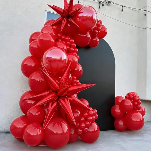 Red Latex Balloons 55pcs 12-inch for Birthday Party Decorations - Red