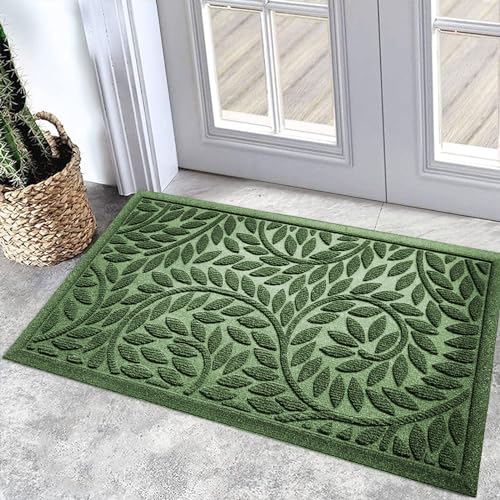 Heavy Duty Front Door Mat, Non-Slip Natural Rubber Entrance Rug, 17"x30"
