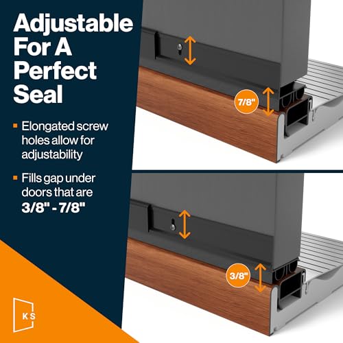 Adjustable Double Bubble Door Sweep & Draft Stopper - 36" x 1 3/4", Black