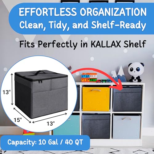 XL Toy Storage Organizer with Play Mat - Collapsible Fabric Cube Bin