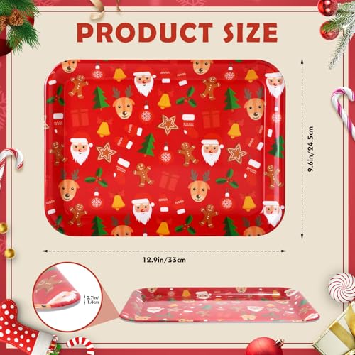 Ferrochef Classic Christmas Melamine Serving Plates Set – 4 Pcs, 13x10 Inches