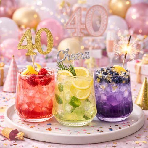 40 Pack 12oz Ribbed Stemless Plastic Wine Glasses, Shatterproof Cocktail Cups