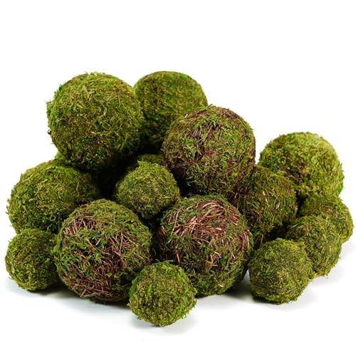 18-Piece Decorative Moss and Rattan Ball Set for Bowl and Vase Fillers