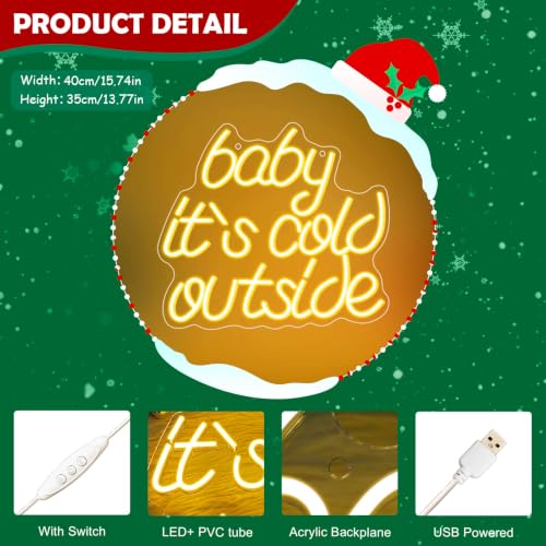 Baby It's Cold Outside Neon Sign LED Neon Light Decor for Winter Home Party - Looklight (Variation: Baby It's Cold Outside)