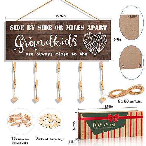 Rustic Wood Hanging Photo Display for Grandma, Nana Picture Frame Gift