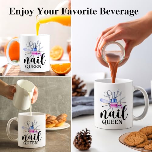 Gkodw White 11oz Double-Sided Nail Artist Mug - Funny Nail Technician Coffee Cup