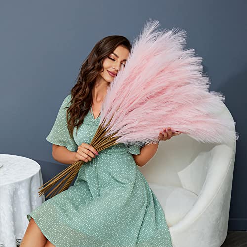8-Piece 38-Inch Artificial Pampas Grass Stems - Fluffy Faux Floral Decor