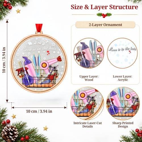 Hairdresser Ornament - Christmas Ornament for Hair Stylist - Festive Hairdresser Decor - BlinkWishes Hairstylist Holiday Gift