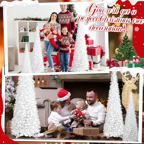 Leyndo 3/4/5 ft Collapsible White Artificial Christmas Tree - Assorted Sizes