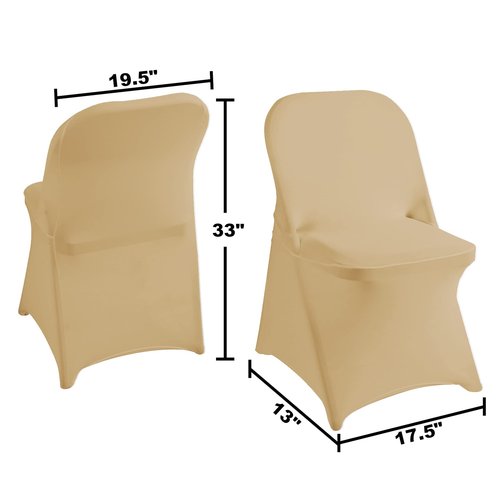 magalo 20 Pack Champagne Spandex Folding Waterproof Chair Cover, Stretch Chair Cover Protector for Wedding, Party, Dining Banquet and Other Special Events