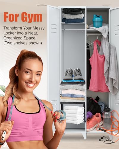 Adjustable Locker Organizer Shelf - Stackable Storage for School and Gym