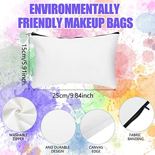 Moukeren 24 Pcs Blank Canvas Tote Bags for DIY Craft & Makeup Bags Bundle