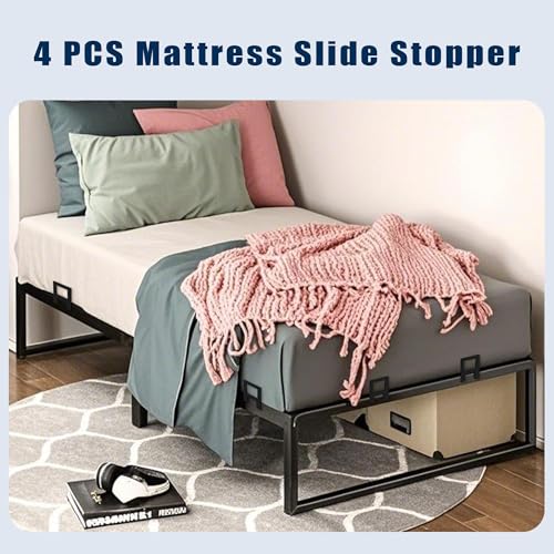 Adjustable Non-Slip Mattress Retainer Bars for Bed Frame - Heavy Duty 4-Pack