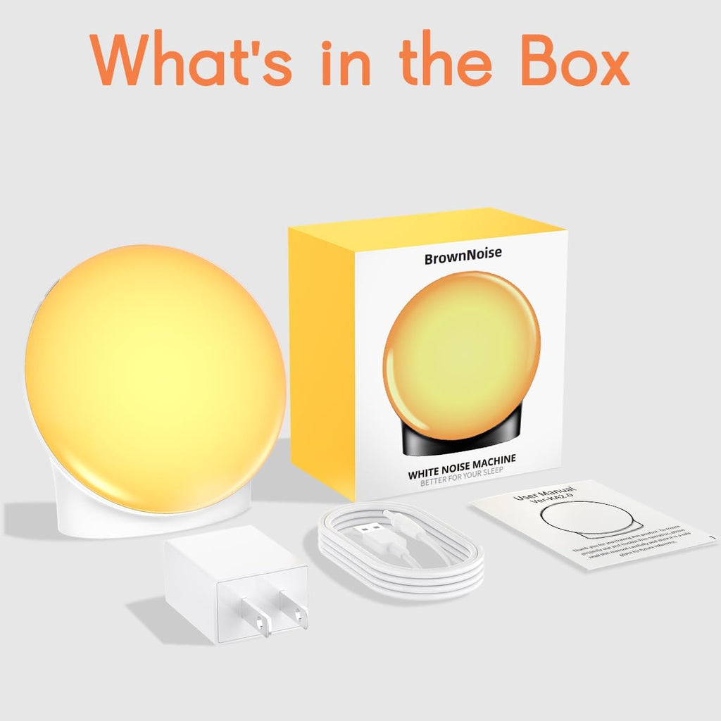Skiennix Brown Noise Sound Machine - 30 Soothing Sounds & 12 Color Night Light | 36 Volume Levels & Timers