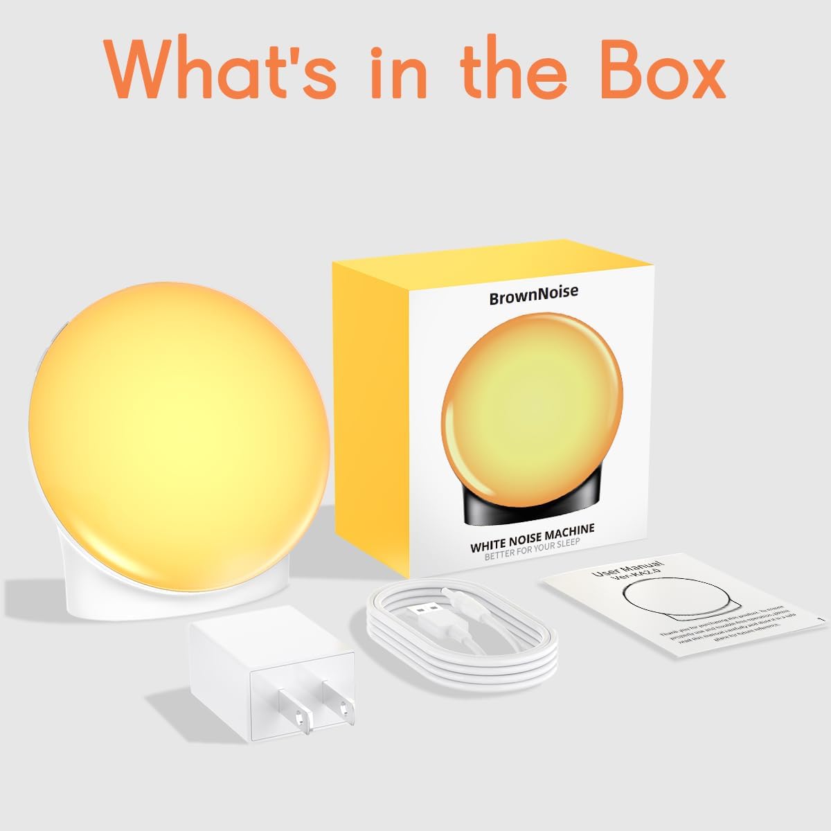 Skiennix Brown Noise Sound Machine - 30 Soothing Sounds & 12 Color Night Light | 36 Volume Levels & Timers