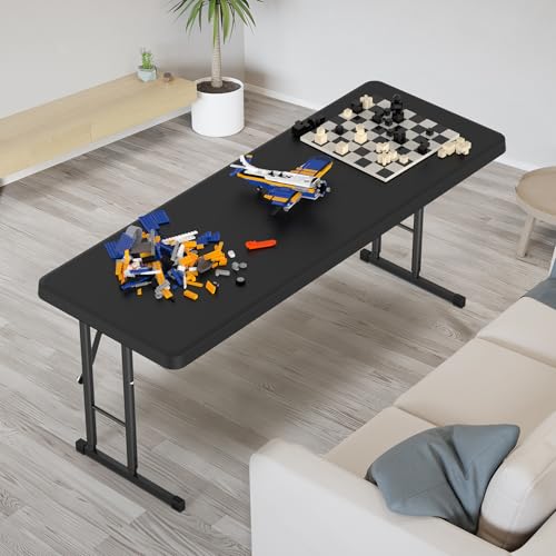 4 Ft Narrow Folding Table, Portable HDPE Slim Desk for Home and Office
