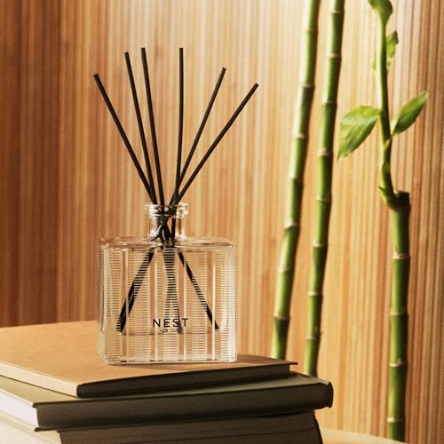 Bamboo Reed Diffuser Set - 5.9 fl oz Glass Vessel with 8 Natural Sticks