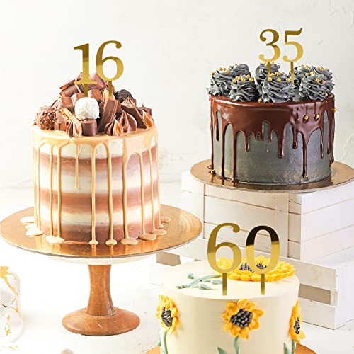 Acrylic Number Cake Topper Set 0-9 for Birthday Wedding Anniversary