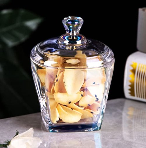 123Arts Glass Sugar Bowl Spice Jar Seasoning Pot Storage Snack Jar with Lid,8oz,240ml