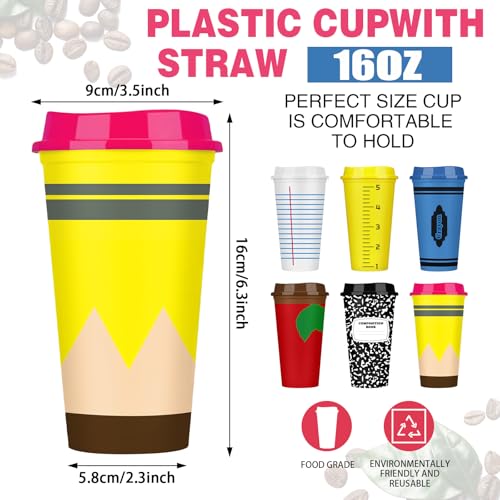 12 Pack Elegant Teacher Appreciation Gift Cups - 16 oz Bulk Thank You Cups