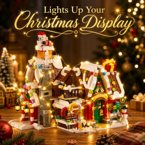 3-in-1 Gingerbread House Building Set Advent Calendar with LED Lights