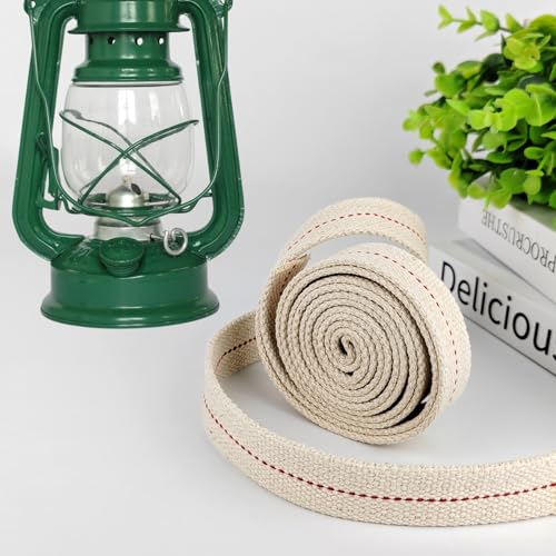 1-Inch Flat Cotton Oil Lamp Wick Roll - 6.5 Feet for Lanterns & Burners