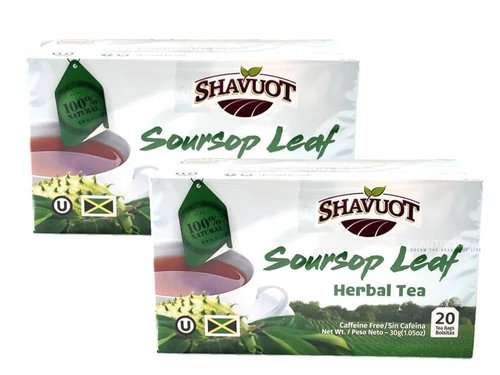 Shavuot Soursop Leaf Herbal Tea – 100% Natural, Caffeine-Free, 40 Tea Bags Total – Herbal Tea from Jamaica