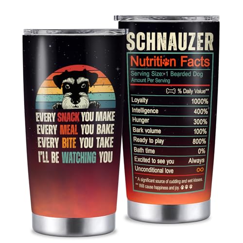 20oz Schnauzer Travel Mug - Dog Lover Insulated Tumbler for Women Men