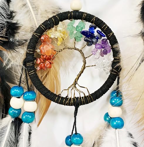 Tree of Life Dream Catcher Wall Decor - Hand-Woven Boho Hanging Ornament
