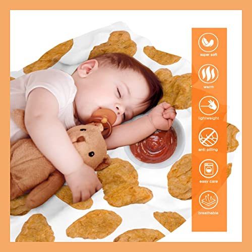 Chicken Nuggets Blanket Throw 60x50 Teen Size - Virudhaka Funny Plush Flannel
