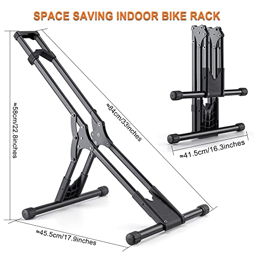 Adjustable Indoor Bike Floor Stand Rack for Garage and Home Storage