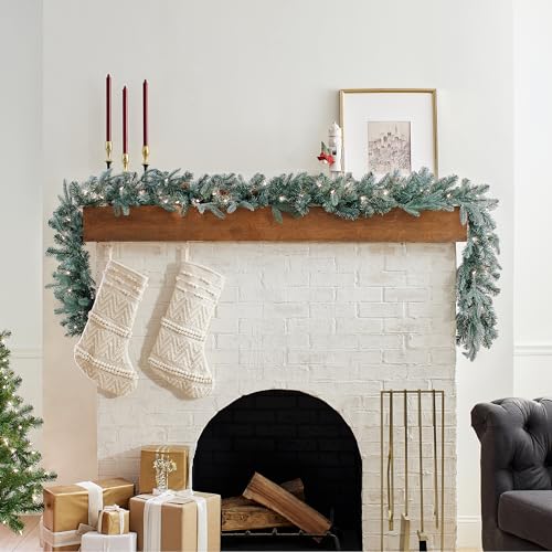National Tree Company 9ft Pre-Lit Arctic Spruce Christmas Garland - Indoor/Outdoor
