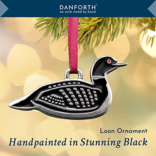Danforth Black Loon Bird Ornament - Handcrafted Pewter Wildlife Decor, Made in USA