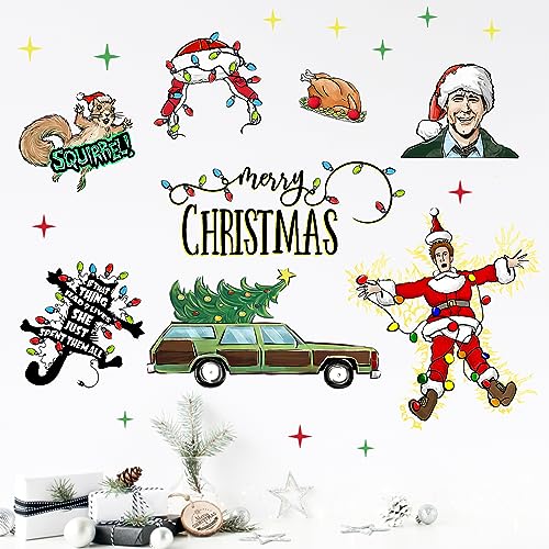 Christmas Vacation Wall Decals Set - Humorous Holiday Wall Stickers for Xmas & Winter Decor