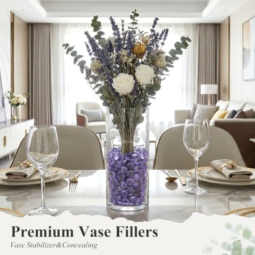 Purple Flat Glass Marbles 1 lb - Translucent Vase Fillers & Aquarium Gems