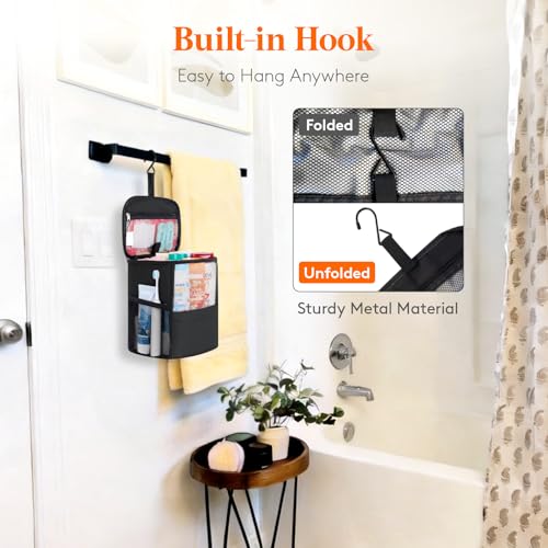 Mesh Shower Caddy Portable College Dorm Room Toiletry Bag Organizer Black