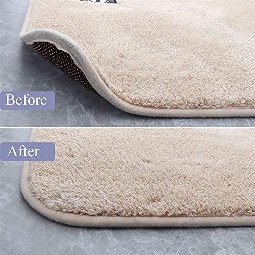 Non-Slip Rug Grippers for Hardwood Floors - 10-Pack Anti-Curling Carpet Tape
