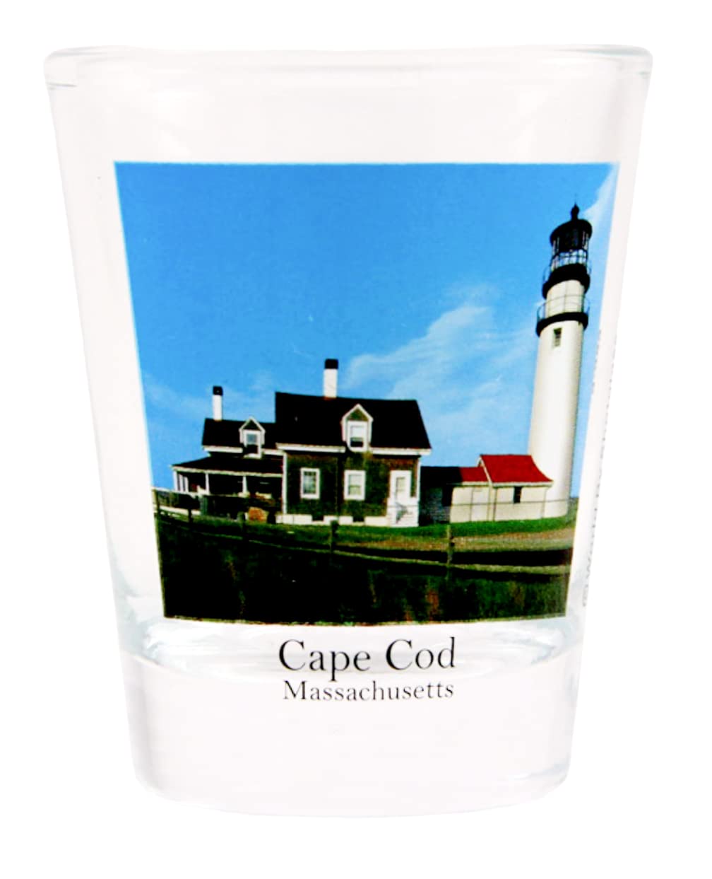 World By Shotglass Cape Cod Massachusetts Lighthouse Collectible Photo Shot Glass