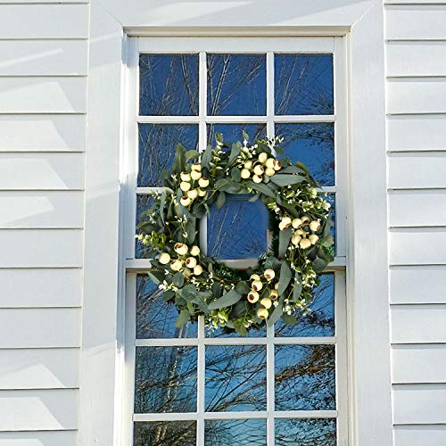 20-Inch Artificial Eucalyptus Wreath with Berries for Front Door Decor