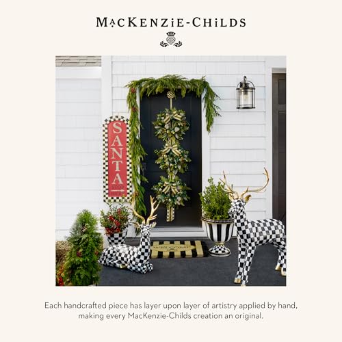 Black and White Checkered Over the Door Wreath Hanger - 13x12 Inch