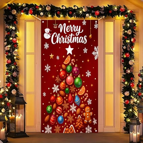 BlissYard Christmas Door Cover 35x71 Pine Tree - Gift Christmas Tree