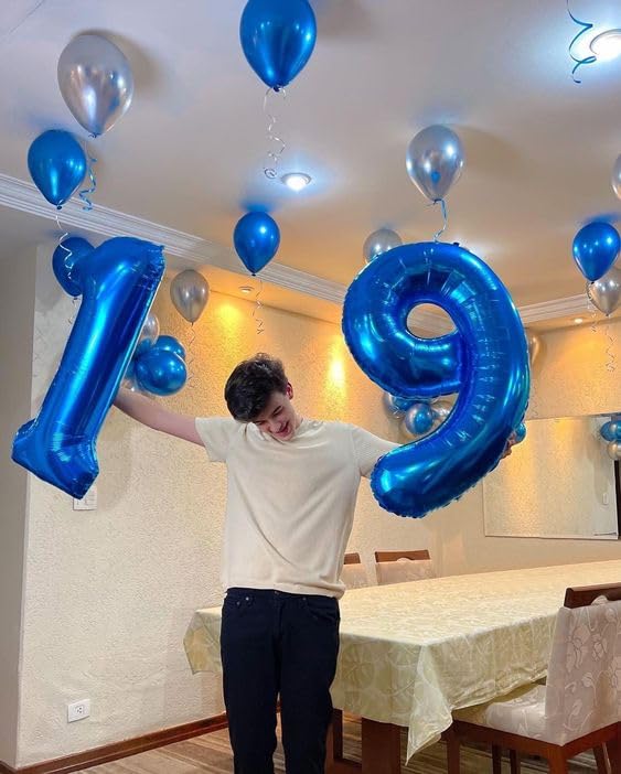 Navy Blue Number Balloon - 40 Inch Birthday Decoration