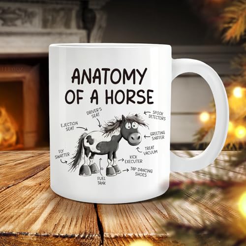 Funny Horse Mug Gift for Horse Lovers – Anatomy of a Horse 11oz Coffee Cup