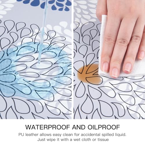PU Leather Placemats Set of 6, 12x18 Inch Waterproof Heat Resistant Table Mats