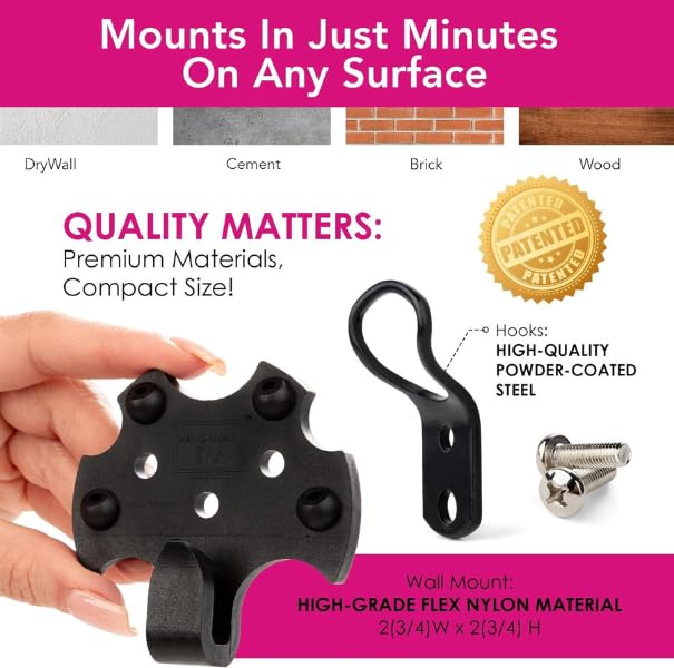 No Stud TV Wall Mount Heavy Duty Bracket for 19-100 Inch TVs - Holds 150 lbs